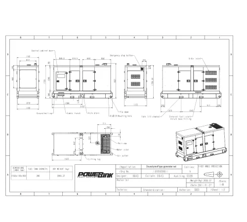 Дизельный генератор PowerLink GMS100C в кожухе с АВР